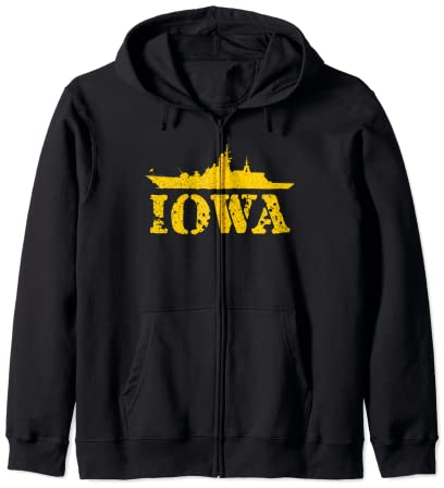 USS Iowa Shirt-Battleship T-Shirts-Graphic Distressed Tee Kapuzenjacke