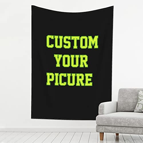 Roninkier Benutzerdefinierter Tapisserie Personalisierte Hintergrund Schwarzlicht Wandteppich mit Eigenem Foto Bedrucken Wandbehang Selbst Gestalten Geschenk (Vertikal, 95x73cm(37x29Zoll))