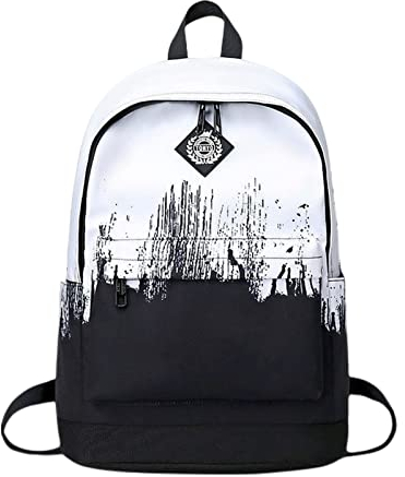 TOBILE Rucksack Leichter Schulrucksack für Teenager, Mädchen und Jungen, Unisex, schwarz-weißes Design für College und Freizeitgebrauch