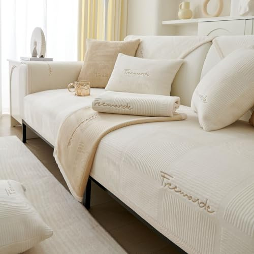 WYJHNLBEDC Sofa/Couch überzug/überwurf/überwurfdecke/Sofabezug Sofaschutz | Warmer Super Weicher Kurzer Plush Fleecedecke für Sofa L Form/U Form/Ecksofa 3/2/1 Sitzer, Sofaschutz Hund Kratzschutz Katze