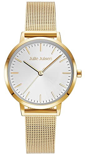 Julie Julsen JJW1027YGME Uhr Damenuhr Edelstahl Metall 3 bar Analog Gold