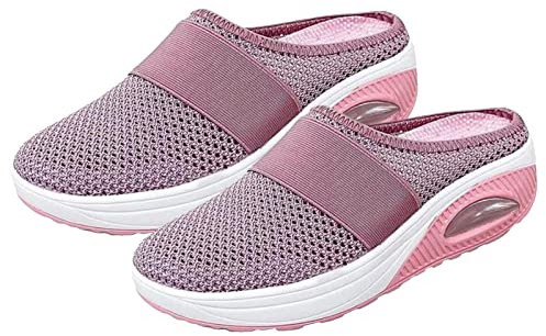 Zapatos para Caminar sin Cordones con Aire para Mujer, Zapatos para Caminar ortopédicos para diabéticos, Zapatos sin Cordones con Aire Informales Punto