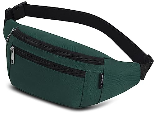 Bumbags Waist Fanny Packs for Men Women Fashion Bum Bag with Adjustable Belt for Sport Running Hiking Jogging Travel Cycling Walking Dog Boys Ladies (Olive)