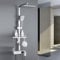 Dnkelar Duschset, Duschsystem mit großer Regendusche, Handbrause, mit Höheverstellbarer Duschstange (Thermostat-LED Anzeige-Silber-7)