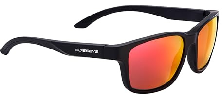 SWISSEYE Sportbrille Joy (100% UVA-, UVB- und UVC-Schutz, splitterfreies Fassungsmaterial TR90, Polycarbonatscheiben, inklusive Mikrofaserbeutel), black matt/black