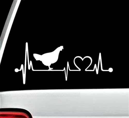 myrockshirt Herzschlag Huhn Henne Hühner Bauer 20cm Aufkleber Sticker Autoaufkleber Wandtattoo Profi Qualität UV beständig