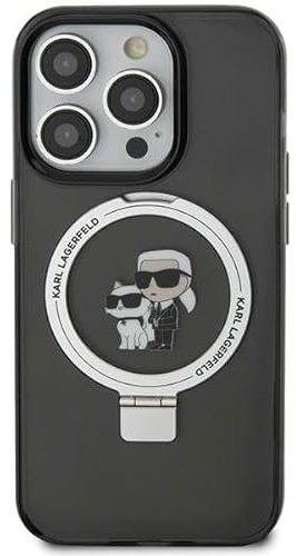 Karl Lagerfeld KLHMN61HMRSKCK Hülle für iPhone 11 / Xr 6.1 Schwarz hardcase Ring Stand Karl&Choupettte