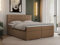 MKS MEBLE Boxspringbett 180x200 mit Bettkästen, Bett 180x200 mit Matratze und Topper, Polsterbett 180x200 mit Bettkasten und Matratze - PERA - Braun Kunstleder - H4