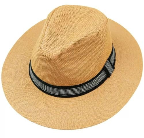 VKEID Chapeau de Paille pour Homme Chapeau d'été for Hommes Chapeau de Cowboy for Hommes Chapeau for Hommes Chapeau de Paille à Grand Bord Chapeau de Soleil en Plein air Sub(Color:Khaki)