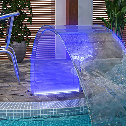 qohoio Fontana da Piscina con LED RGB in Acrilico 50 cm,Arredo,Fontane e laghetti,Fontane e cascate ornamentali-151407