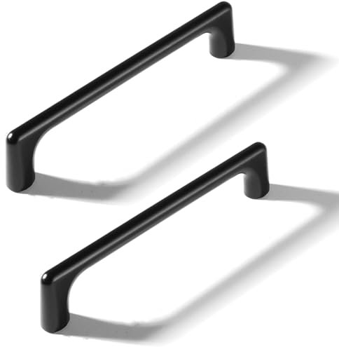 SYZOW 6 Stück Schrankgriffe gold Möbelgriffe schwarz Küchengriffe schwarz - Griffe Möbel schwarz Schrankgriffe aus Schubladengriffe 128mm 