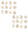 TEHAUX 100st Weihnachtsholzspäne Handgemachte Selber Machen Weihnachtsausschnitte Weihnachtsbaumschmuck Ornamente Graffiti-chip-anhänger Unbemalt Selber Machen Hölzern Beige