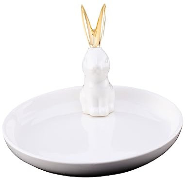 CALLARON 1pièce Porte-bijoux Céramique Forme De Lapin Support à Bracelets Bagues Pour Décoration De Pâques Élégant Et Pratique Pour Maison