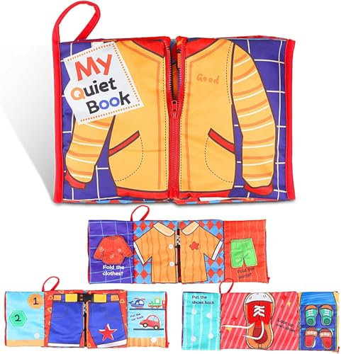 Tokiyis Libro Montessori Interattivo Giochi Bambini 1 Anno,Morbido Quiet Book Sensoriale Educativo Busy Board, Giocattoli Bambino 1 2 3 Anni, Giochi Educativi Bimba Bimbo Regalo da 12 18 Mesi