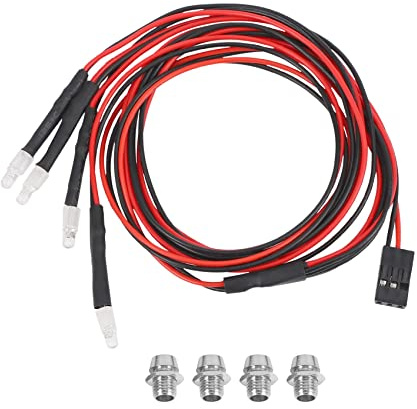 Orolotay 4 LED Licht Kit 2 WeißE 2 Rote 3Mm Scheinwerfer für 1/24 RC Crawler Auto SCX24 90081 AXI00002 Upgrade Teile