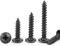 BACSHBY Lot de 20 vis à bois autotaraudeuses M5 x 60 mm à tête champignon en carbone Vis en tôle Clous filetage complet Noir Pour meubles et machines
