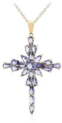 Cavill Anspruchsvolle Tansanit-Halskette aus vergoldetem Silber, 4,25ct