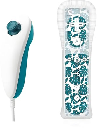 QUMOX Telecomando Wii e Nunchuck ciano compatibili con la console Wii/Wii U (Motion Plus non incluso)
