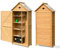 GOPLUS Gartenhaus Holz, 80 x 35 x 176 cm Geräteschuppen mit Satteldach & Ablagen & Schloss, Gerätehaus wetterfest, Gartenschrank Gartenhütte Holzhütte Gartenschuppen für Terrasse & Balkon