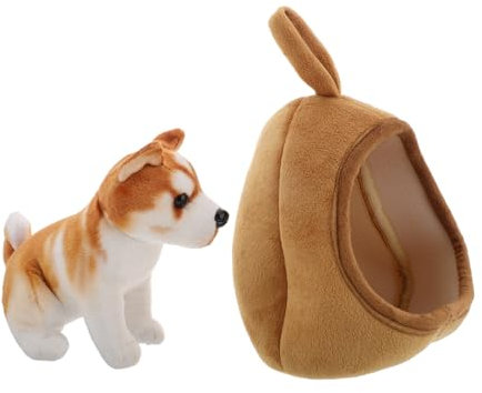 Sosoport Sitzendes Plüschtier Für Welpen Realistisches Stofftier Mit Süßen Details Weiche Hunde-welpenpuppe Für Kinderzimmer Und Wohnraumdekoration