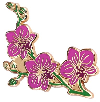 uikios Elegant Orchids Brooch Featuring Exquisite Craftsmanship Flower Lapel Pin Women Jewelry Metal Texture for Women