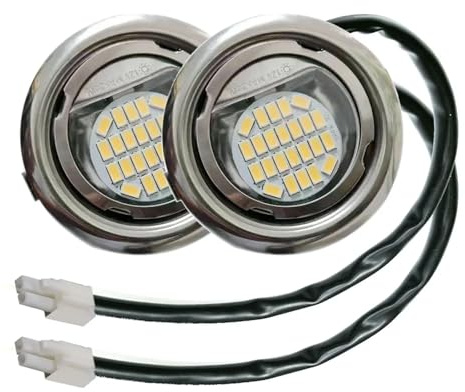eufeifeiegds Lot de 2 spots encastrés for hotte cuisinière 12 V/24 V CA/CC à broches for trou 50 mm, éclairage placard, sous meuble, remplacement 20 W(Warm White 3000K)