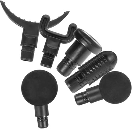6 Stück Massagekopf Adapter aus ABS für Körpermassagegeräte | Austauschbare Aufsätze, Schwarz, Tragbar für Fitnesspersonal und Läufer, Spannung