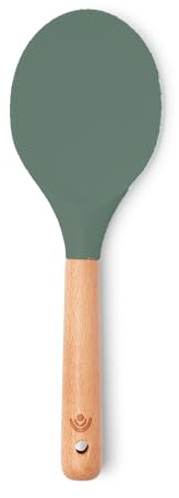 Yum Asia Premium Rice Spatula with Beech Wood Handle and Premium Silicone (Sage Green, Spoon Spatula)