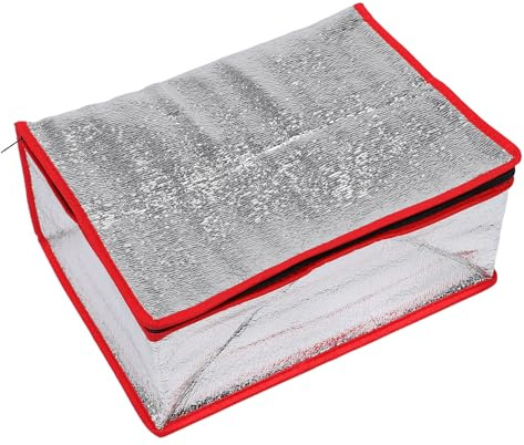 BESTYASH Flexible Faltbare Aluminiumfolie Isoliertasche 36X26X15cm Wärmespeichernde Lunchbox Einlage mit Schaumstoffisolierung Kühltasche für Meeresfrüchte und Take Away
