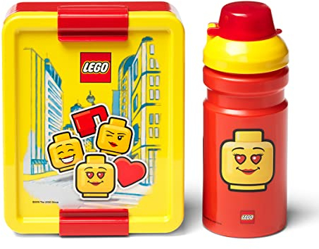 Room Copenhagen Lego Iconic Lunch-Set. Brotdose & Trinkflasche, Mädchen, rot