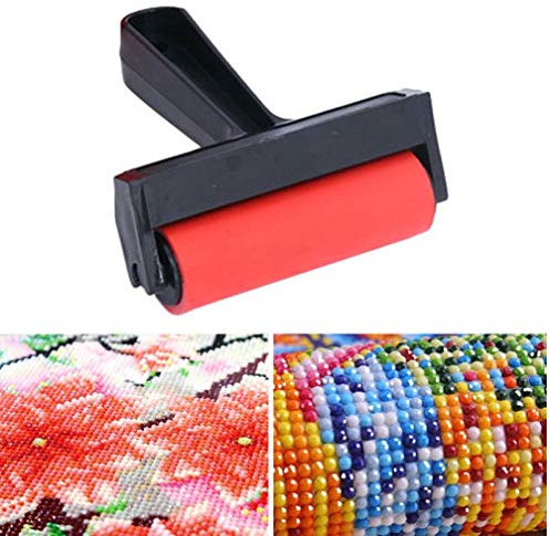 Gamloious Diamant-Malerei Scroll Abflachen Werkzeug DIY 5D Diamant-Painting Roller mit Widening Griff Ideal Pressen Zubehör Werkzeuge rot