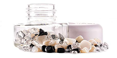 VitaJuwel Crystal Jar YIN YANG | Wassersteine im Glas für Edelsteinwasser & Wasserbelebung (Turmalin - Milchopal - Bergkristall)