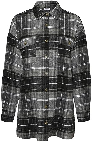Noisy may Damen Nmflanny L/S Long Shacket Bg Noos Jacke, Black 1, S EU