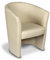 Dmora - Sessel mit Kunstlederbezug, Farbe Beige, Maße 65 x 78 x 60 cm