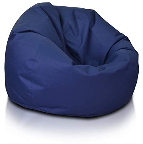 Ecopuf - Sitzsack Sitzsack Blau Größe L - Schlumpf zum Sitzen im Innen- und Außenbereich - Puff aus reißfestem und wasserdichtem Stoff - Füllung aus Polystyrolkugeln - Größe 95 x 65 cm