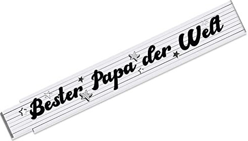 Zollstock mit Spruch Bester Papa der Welt - originelles Geschenk zum Vatertag, Geburtstag für Hobby Handwerker, Heimwerker