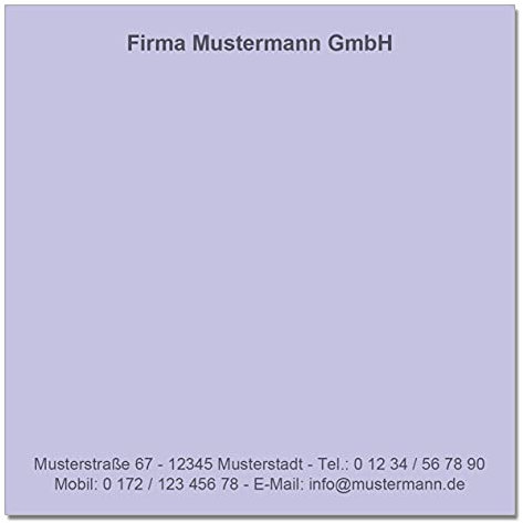 500 Notizzettel personalisiert in praktischer Zettelbox mit Stiftehalter 10 x 10 cm (violett)