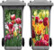 2 Pieces Tulip Wheelie Bin Stickers Self-Adhesive Wheelie Dustbin Tulip Covers Decorative Flower Decals for Indoor Outdoor House Wall, 15 x 32.28 Inches