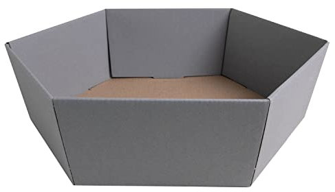 10 x PresentFill® Präsentkorb Schiefergrau Grau ohne Inhalt - Geschenkkorb umweltfreundlich 100% Recycling Karton - groß sechseckig - Made in Germany für Weihnachten - Ostern - Hochzeit - Geschenke