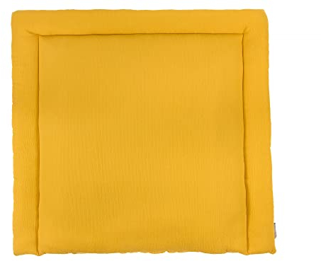 KraftKids Wickelauflage in Doppelkrepp Gelb Mustard, Wickelunterlage 60x70 cm (BxT), Wickelkissen