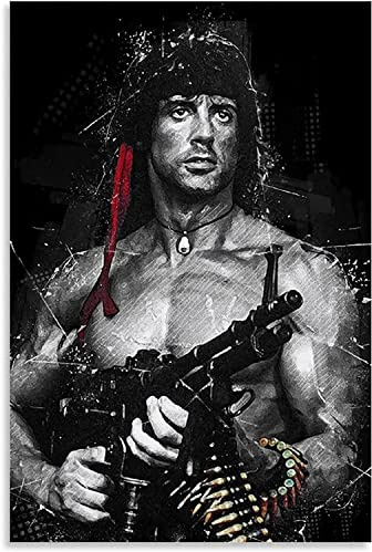 GPEIHANG Poster Und Gedruckte Gedruckte Rambo für Porch Decor Leinwand Malerei Wandkunst Bilder 23.6x35.4(60x90cm) Kein Rahmen
