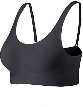 Lemef Non Wired Bras for Women Comfort Wireless Bras Seamless Wirefree Bras Full-Coverage 1*Black, M
