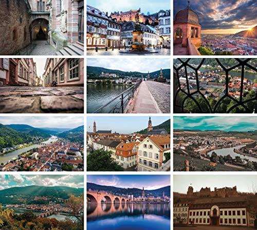 Huurdies ® - Luxus Deutschland postkarten - Postkartenset von Deutschen Städten - 10x15cm - Eine Foto- und eine Schreibseite (Heidelberg)