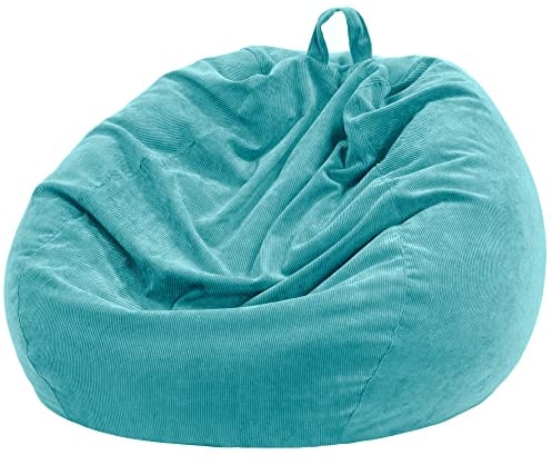 Nobildonna Sitzsackstuhl für Kinder und Erwachsene, nur Bezug (Keine Füllung) für Sofa-Stofftiere, 110 x 89 cm(Cyan)