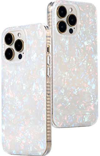 LONLI - for iPhone 14 Pro Max (6.7) - White Pearl Tort Phone Case for Women - Just in Case Series