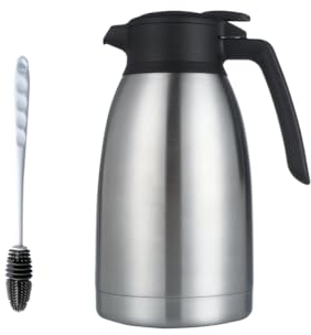 Thermal Coffee Carafe by Heritage66 -Triple Wall Vacuum insulated Flask-Thermos keeping Beverages Hot for 12 hours /24 hours cold Tea, Water, and Coffee Dispenser 2 Liter