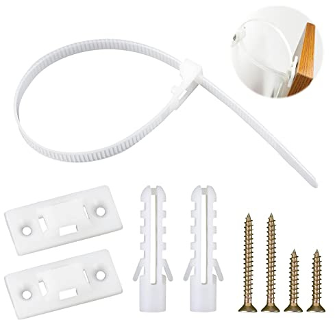 MUNSKT Paquete de 10 correas ajustables para muebles, kit antipuntas, protege a los niños y mascotas de caídas de muebles, gabinete de seguridad para bebés, dispositivo resistente a terremotos