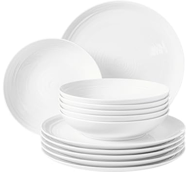 Seltmann Weiden Tafelservice 12-teilig Terra weiß Rillen