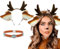 LaVenty Weihnachts Haarreif Weihnachten Stirnband Rentier Geweih Stirnband Weihnachten Kopfschmuck Für Damen Reindeer Ears Haarschmuck Reindeer Kostüm Accessoires Halloween Fasching Party Cosplay