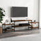 Higsose TV-Schrank 197x35x52cm Braun Eichen-Optik,Holzwerkstoff,Stahl,Fernseher Tisch Modern,Stauraumschrank,Fernsehschrank Wird,Wohnzimmer Vitrine,HiFi-Schrank,TV Unterschrank,Beistellschrank, A810